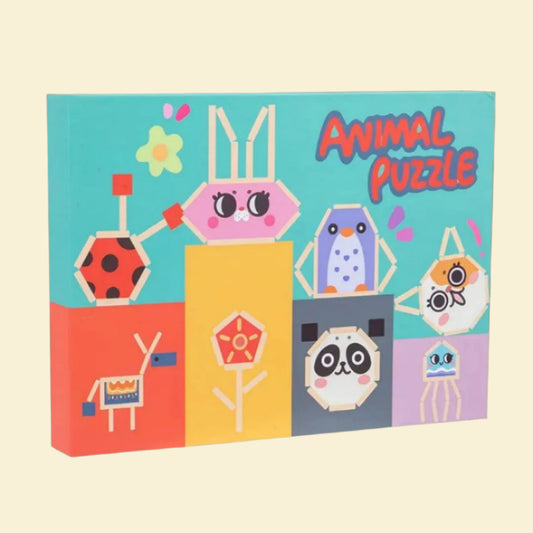 Magnetic animal puzzle set